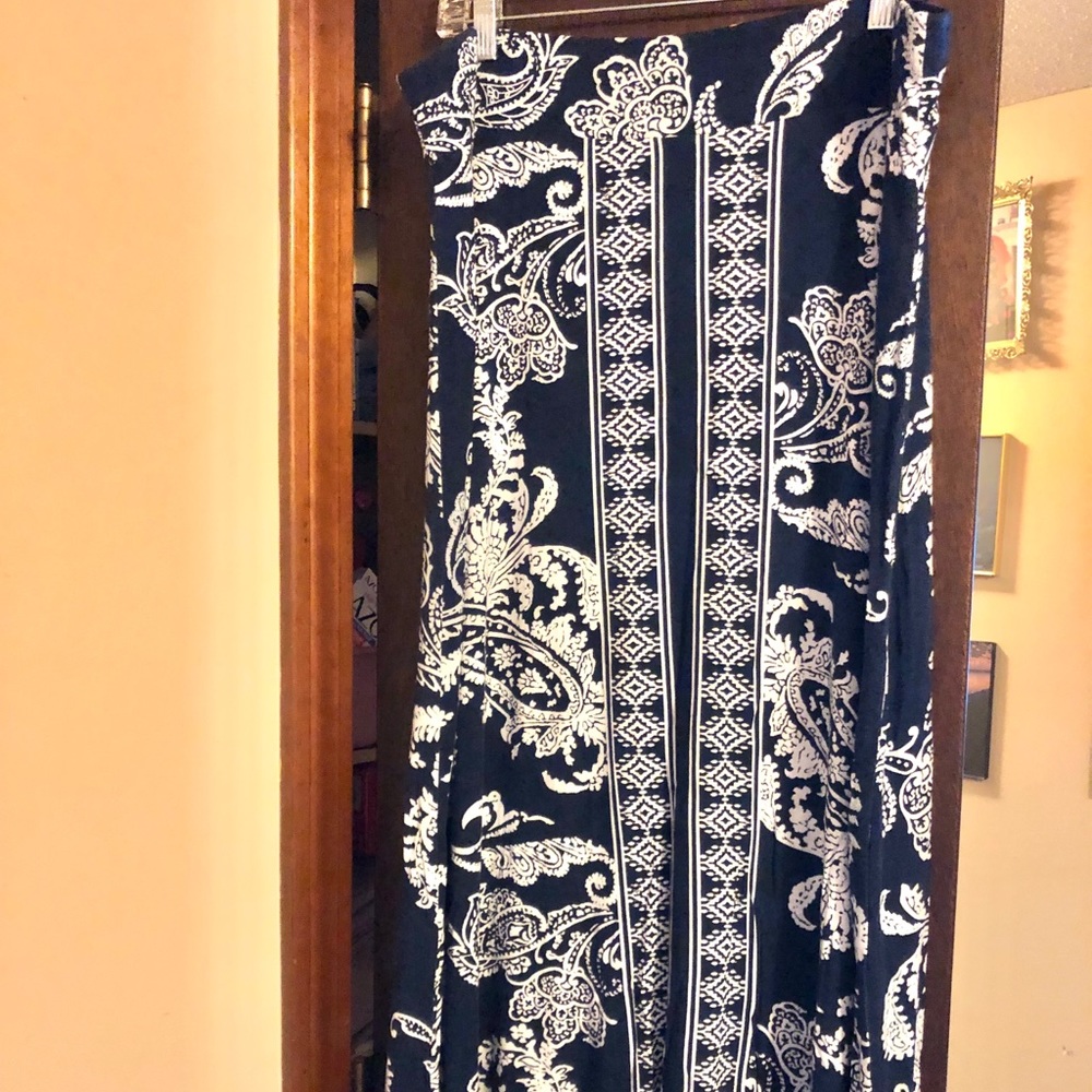 Blue & White Maxi Skirt